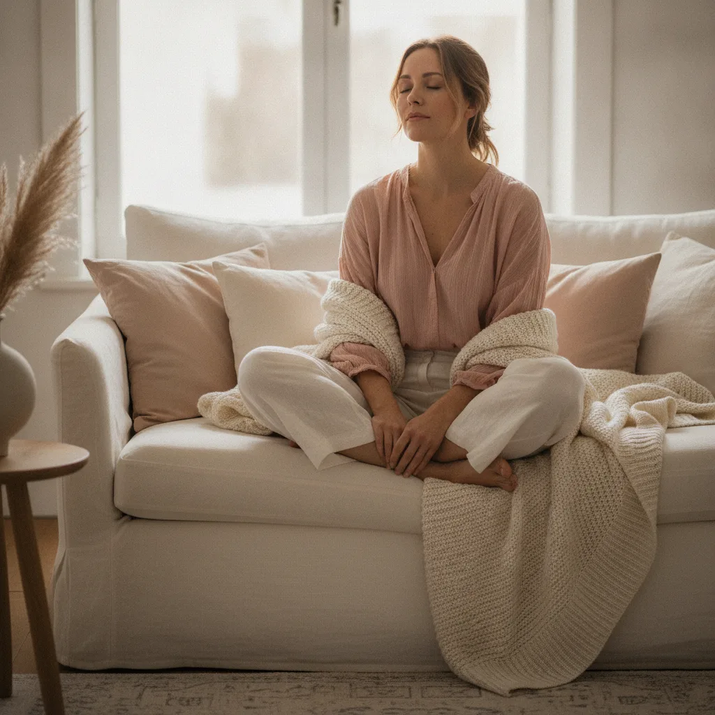 Woman in peaceful solitude